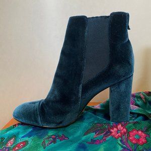Sam Edelman blue velvet heeled booties
